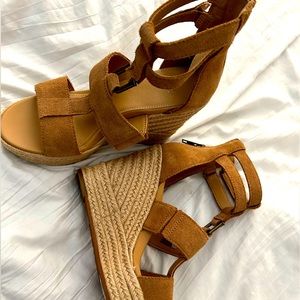 Ugg Kolfax Chestnut Espadrille Platform Wedge Sandle